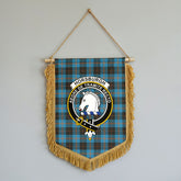 Horsburgh Tartan Crest Wall Hanging Banner - Wood Pole